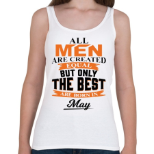 PRINTFASHION A legjobbak Májusban születtek! - Női atléta - Fehér női trikó