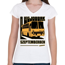 PRINTFASHION A Legjobbak - Női V-nyakú póló - Fehér