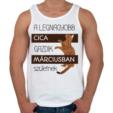 PRINTFASHION A legnagyobb cica gazdi - hónappal - Férfi atléta - Fehér