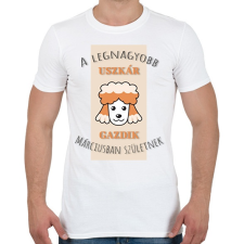 PRINTFASHION A legnagyobb gazdi - Uszkár - hónappal - Férfi póló - Fehér férfi póló