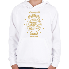PRINTFASHION A legnagyobb motorosok - Honda - Gyerek kapucnis pulóver - Fehér gyerek pulóver, kardigán