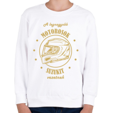 PRINTFASHION A legnagyobb motorosok - Suzuki - Gyerek pulóver - Fehér