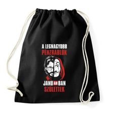 PRINTFASHION A legnagyobb pénzrablók januárban születtek - Sportzsák, Tornazsák - Fekete tornazsák