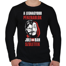 PRINTFASHION A legnagyobb pénzrablók júliusban születtek - Férfi hosszú ujjú póló - Fekete férfi póló