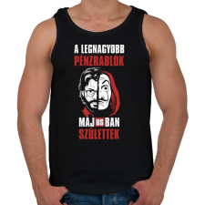 PRINTFASHION A legnagyobb pénzrablók májusban születtek - Férfi atléta - Fekete atléta, trikó