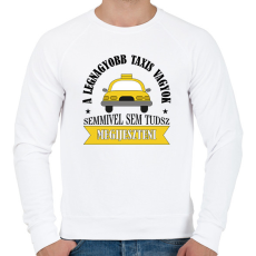 PRINTFASHION A legnagyobb taxis vagyok - Férfi pulóver - Fehér