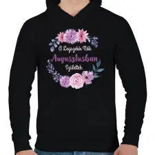 PRINTFASHION A legszebb nők augusztusban születtek - Férfi kapucnis pulóver - Fekete férfi pulóver, kardigán