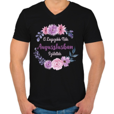 PRINTFASHION A legszebb nők augusztusban születtek - Férfi V-nyakú póló - Fekete