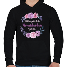 PRINTFASHION A legszebb nők novemberben születtek - Férfi kapucnis pulóver - Fekete