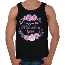 PRINTFASHION A legszebb nők októberben születtek - Férfi atléta - Fekete atléta, trikó