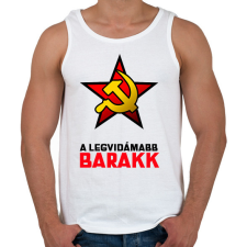 PRINTFASHION A LEGVIDÁMABB BARAKK - Férfi atléta - Fehér atléta, trikó