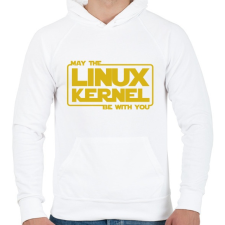 PRINTFASHION A Linux Kernel legyen veled - Férfi kapucnis pulóver - Fehér férfi pulóver, kardigán