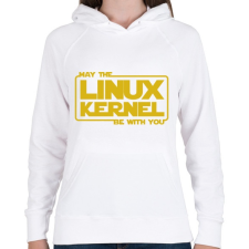 PRINTFASHION A Linux Kernel legyen veled - Női kapucnis pulóver - Fehér női pulóver, kardigán