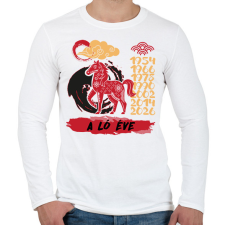 PRINTFASHION A ló éve - Férfi hosszú ujjú póló - Fehér férfi póló