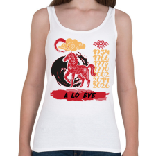 PRINTFASHION A ló éve - Női atléta - Fehér női trikó