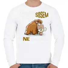 PRINTFASHION a mamutok sosem - Férfi pulóver - Fehér férfi pulóver, kardigán