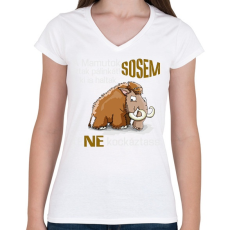 PRINTFASHION a mamutok sosem - Női V-nyakú póló - Fehér