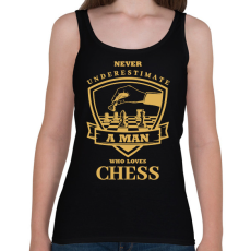 PRINTFASHION A man who loves chess - Női atléta - Fekete