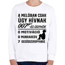 PRINTFASHION A melóban úgy hívnak 007-es ügynök 2 - Gyerek pulóver - Fehér gyerek pulóver, kardigán