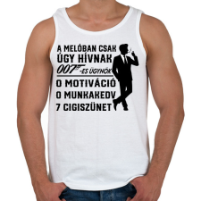 PRINTFASHION A melóban úgy hívnak 007-es ügynök - Férfi atléta - Fehér atléta, trikó