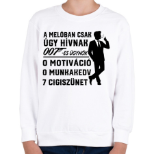 PRINTFASHION A melóban úgy hívnak 007-es ügynök - Gyerek pulóver - Fehér gyerek pulóver, kardigán