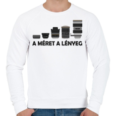 PRINTFASHION A méret a lényeg - Férfi pulóver - Fehér