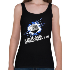 PRINTFASHION A mesélőnek mindig igaza van /világos minta/ - Női atléta - Fekete női trikó