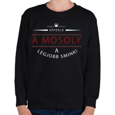 PRINTFASHION A mosoly a legjobb smink. - Gyerek pulóver - Fekete gyerek pulóver, kardigán