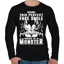 PRINTFASHION A mosoly mögött egy szörny lakozik - Férfi hosszú ujjú póló - Fekete férfi póló