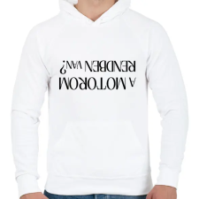 PRINTFASHION a motorom - Férfi kapucnis pulóver - Fehér férfi pulóver, kardigán