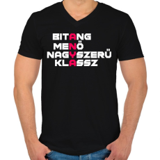 PRINTFASHION A.N.Y.A. - Férfi V-nyakú póló - Fekete