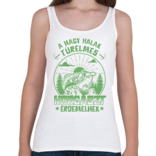 PRINTFASHION A nagy halak türelmes horgászt érdemelnek - Női atléta - Fehér női trikó