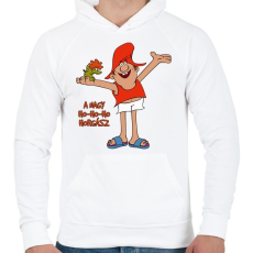 PRINTFASHION A nagy ho-ho-ho horgász - Férfi kapucnis pulóver - Fehér