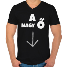 PRINTFASHION A NAGY Ő - Férfi V-nyakú póló - Fekete férfi póló