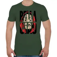 PRINTFASHION A nagy pénzrablás - Bella ciao  - Férfi póló - Katonazöld férfi póló
