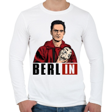 PRINTFASHION A nagy pénzrablás - Berlin - Férfi hosszú ujjú póló - Fehér férfi póló