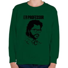 PRINTFASHION A nagy pénzrablás - EL PROFESSOR - Gyerek pulóver - Sötétzöld