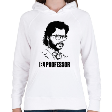 PRINTFASHION A nagy pénzrablás - EL RPOFESSOR - fekete fehér - Női kapucnis pulóver - Fehér női pulóver, kardigán