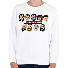 PRINTFASHION A nagy pénzrablás! - Gyerek pulóver - Fehér