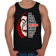 PRINTFASHION A nagy pénzrablás - La Casa de Papel - Money Heist - Férfi atléta - Fekete atléta, trikó