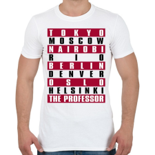 PRINTFASHION A Nagy Pénzrablás - La Casa de Papel - Money Heist - Férfi póló - Fehér férfi póló