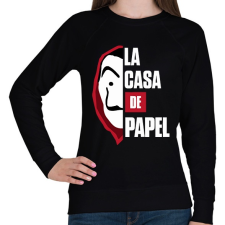 PRINTFASHION A nagy pénzrablás - Női pulóver - Fekete női pulóver, kardigán