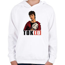 PRINTFASHION A nagy pénzrablás - TOKIO - Gyerek kapucnis pulóver - Fehér gyerek pulóver, kardigán