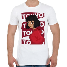 PRINTFASHION A nagy pénzrablás - TOKYO - Férfi póló - Fehér