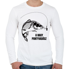 PRINTFASHION A nagy pontyvadász - Férfi hosszú ujjú póló - Fehér