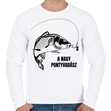 PRINTFASHION A nagy pontyvadász - Férfi pulóver - Fehér