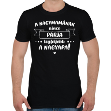 PRINTFASHION A nagymamának nincs párja - Fehér - Férfi póló - Fekete