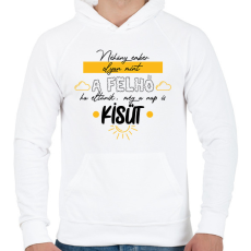 PRINTFASHION A nap is kisüt - Férfi kapucnis pulóver - Fehér