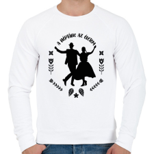 PRINTFASHION A néptánc az életem - Férfi pulóver - Fehér férfi pulóver, kardigán