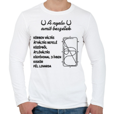 PRINTFASHION A nyelv amit beszélek - Férfi hosszú ujjú póló - Fehér férfi póló